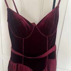 Azazie Deep Red Gown